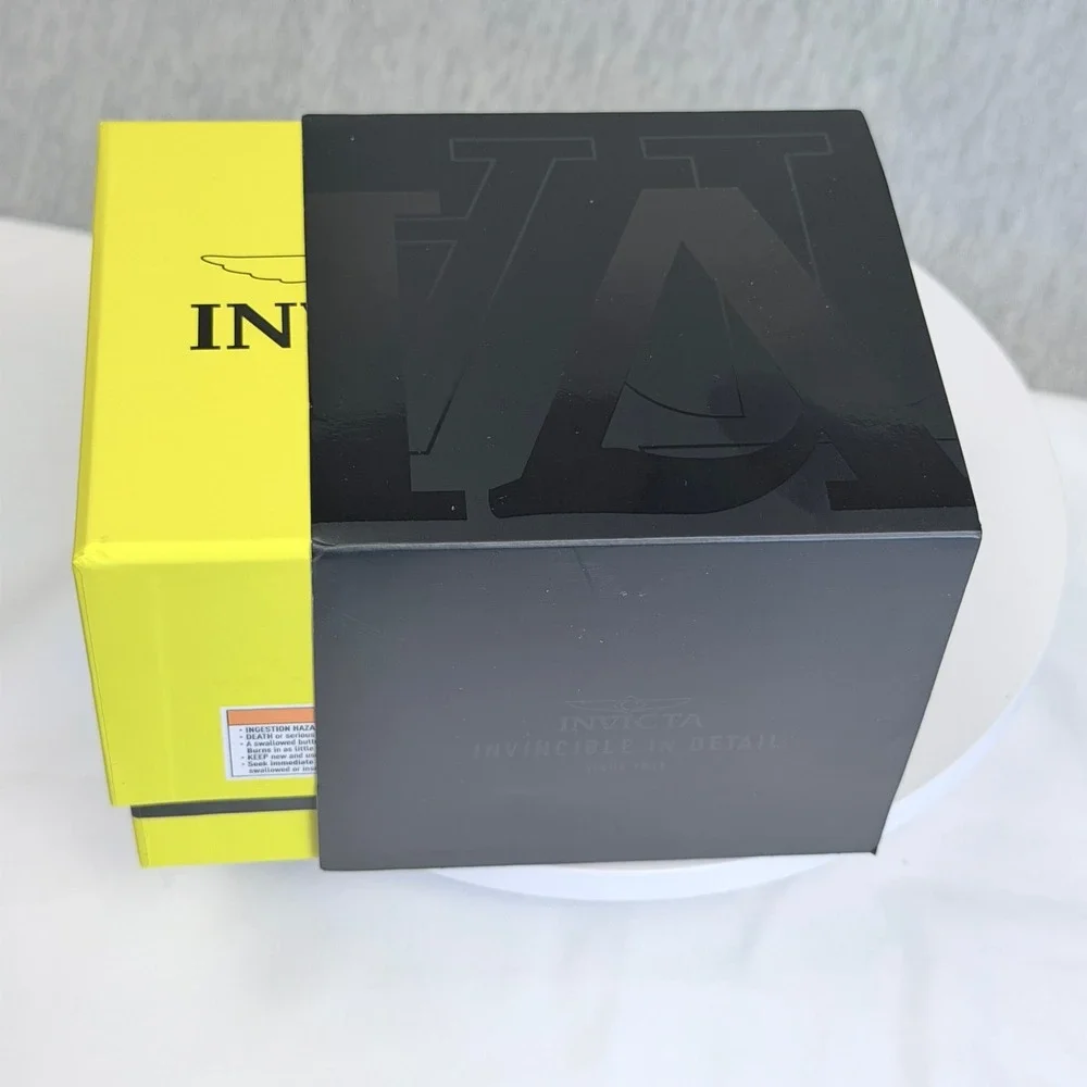 Invicta Mens Watch Blue Sunray Dial Black Stainless Steel Bracelet K-37 New